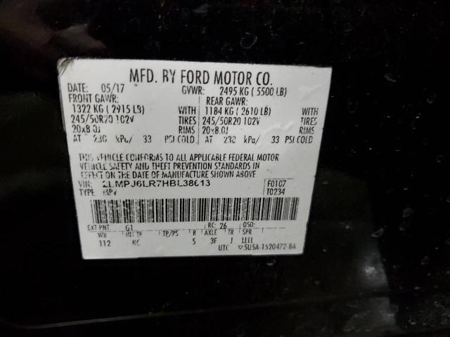 2LMPJ6LR7HBL38613 - 2017 LINCOLN MKX RESERVE أسود صورة 13