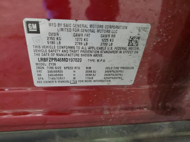 LRBFZPR46MD197820 - 2021 BUICK ENVISION ESSENCE MAROON photo 13