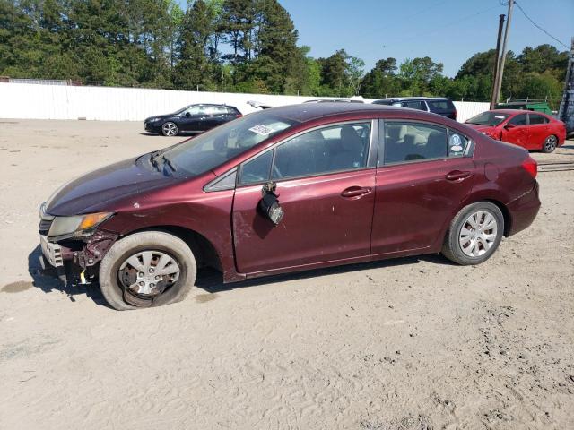 19XFB2F55CE385554 - 2012 HONDA CIVIC LX MAROON photo 1