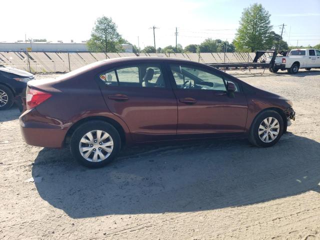 19XFB2F55CE385554 - 2012 HONDA CIVIC LX MAROON photo 3