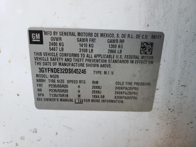 3GYFNDE32DS645246 - 2013 CADILLAC SRX PERFORMANCE COLLECTION Biały zdjęcie 12