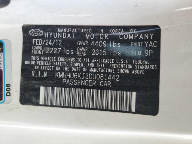 KMHHU6KJ3DU081442 - 2013 HYUNDAI GENESIS CO 3.8L WHITE photo 12