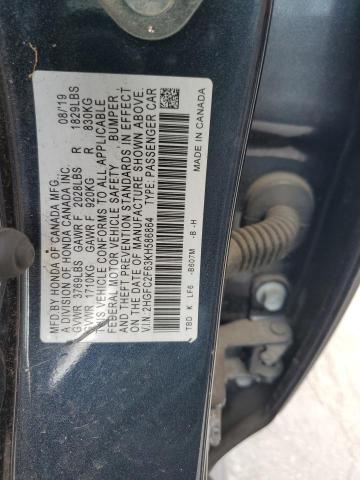 2HGFC2F63KH586864 - 2019 HONDA CIVIC LX 蓝色 照片 13