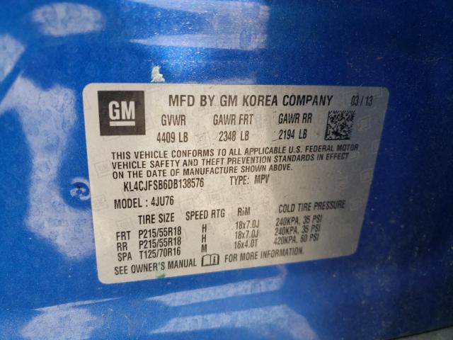 KL4CJFSB6DB138576 - 2013 BUICK ENCORE CONVENIENCE 蓝色 照片 14