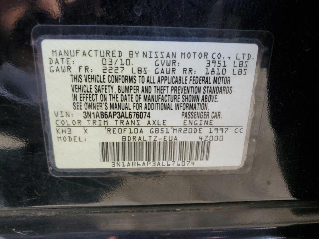 3N1AB6AP3AL676074 - 2010 NISSAN SENTRA 2.0 BLACK photo 12