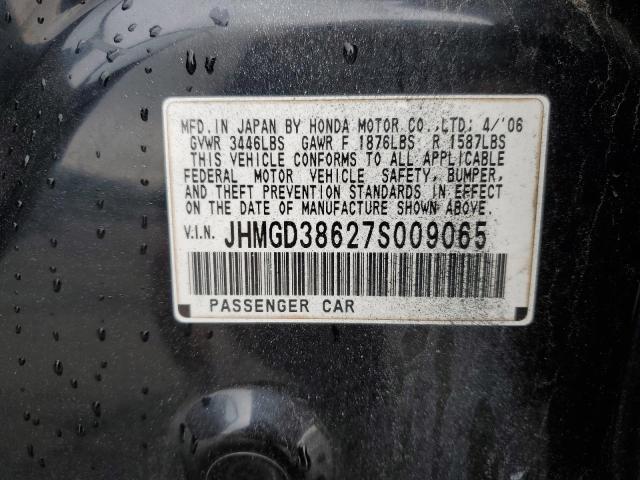 JHMGD38627S009065 - 2007 HONDA FIT S 黑色 照片 12