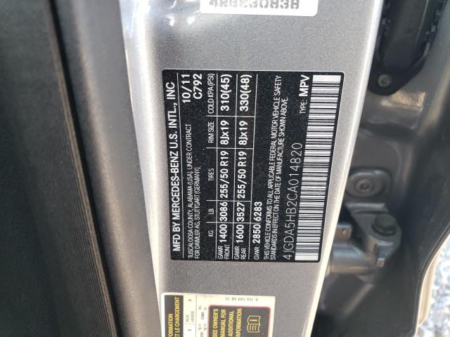 4JGDA5HB2CA014820 - 2012 MERCEDES-BENZ ML 350 4MATIC SILVER photo 13