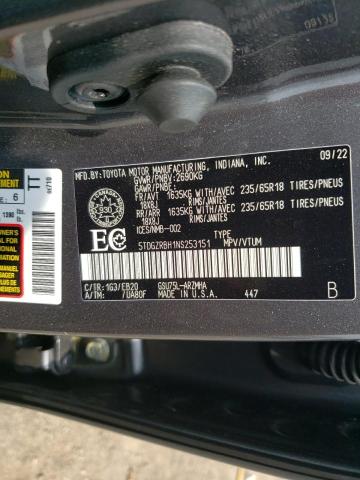 5TDGZRBH1NS253151 - 2022 TOYOTA HIGHLANDER XLE Gris foto 14