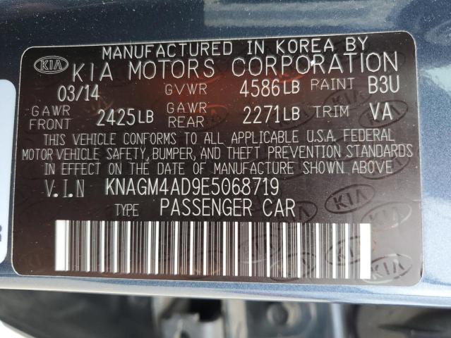 KNAGM4AD9E5068719 - 2014 KIA OPTIMA HYBRID BLUE photo 12