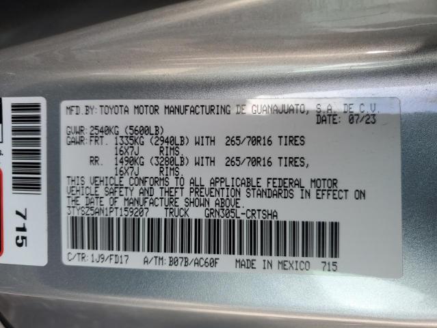 3TYSZ5AN1PT159207 - 2023 TOYOTA TACOMA ACCESS CAB ვერცხლისფერი ფოტო 13