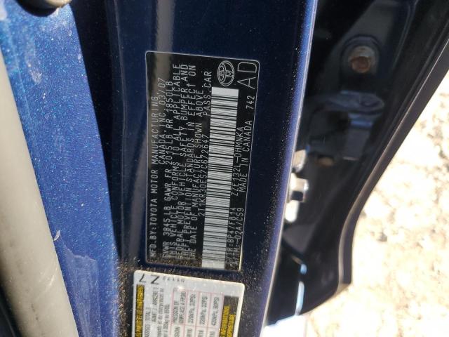 2T1KR30E57C672647 - 2007 TOYOTA COROLLA MA XR BLUE photo 12