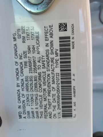 2HKRW6H35KH210722 - 2019 HONDA CR-V LX Ağ foto 14