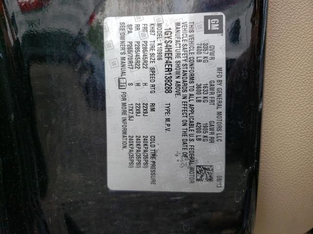 1GYS4HEF4ER138288 - 2014 CADILLAC ESCALADE ESV LUXURY BLACK photo 12