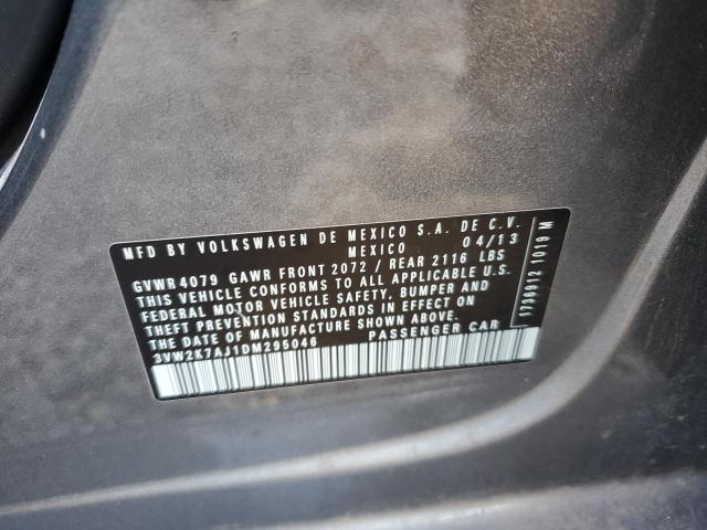 3VW2K7AJ1DM295046 - 2013 VOLKSWAGEN JETTA BASE Մոխրագույն լուսանկար 13