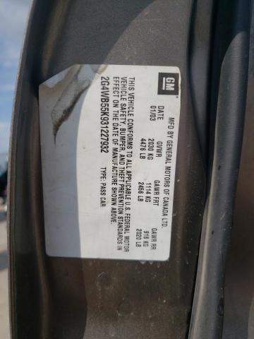 2G4WB55K931227932 - 2003 BUICK REGAL LS 灰色 照片 12