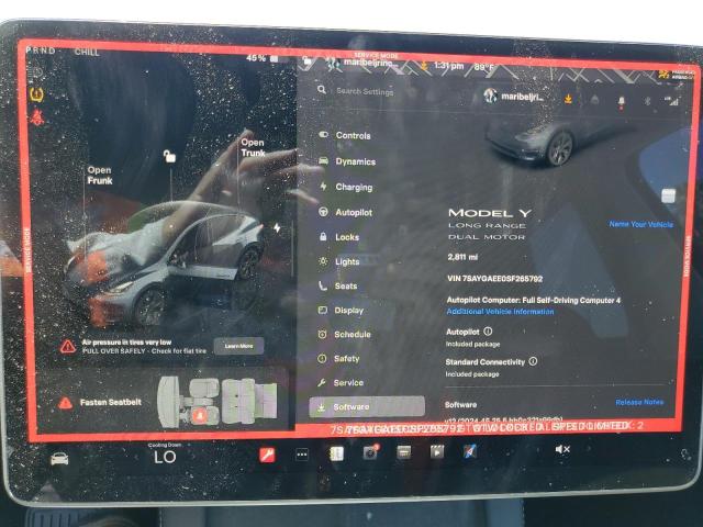 7SAYGAEE0SF265792 - 2025 TESLA MODEL Y Գրաֆիտ լուսանկար 9