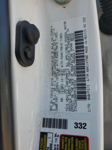 3TMJU4GN6FM183332 - 2015 TOYOTA TACOMA DOUBLE CAB PRERUNNER WHITE photo 12