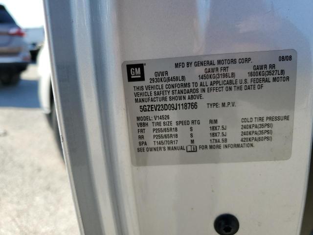 5GZEV23D09J118766 - 2009 SATURN OUTLOOK XR ვერცხლისფერი ფოტო 12