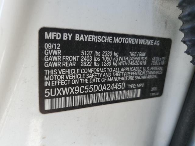 5UXWX9C55D0A24450 - 2013 BMW X3 XDRIVE28I WHITE photo 13