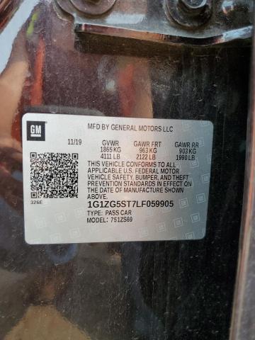 1G1ZG5ST7LF059905 - 2020 CHEVROLET MALIBU RS BROWN photo 12