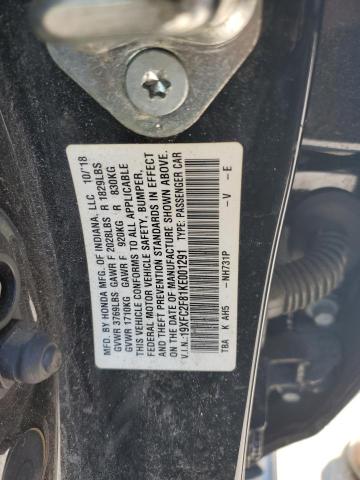 19XFC2F81KE001291 - 2019 HONDA CIVIC SPORT 黑色 照片 12