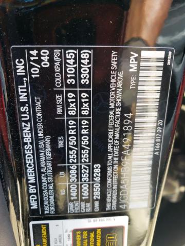 4JGDA5HB9FA491894 - 2015 MERCEDES-BENZ ML 350 4MATIC BLACK photo 13