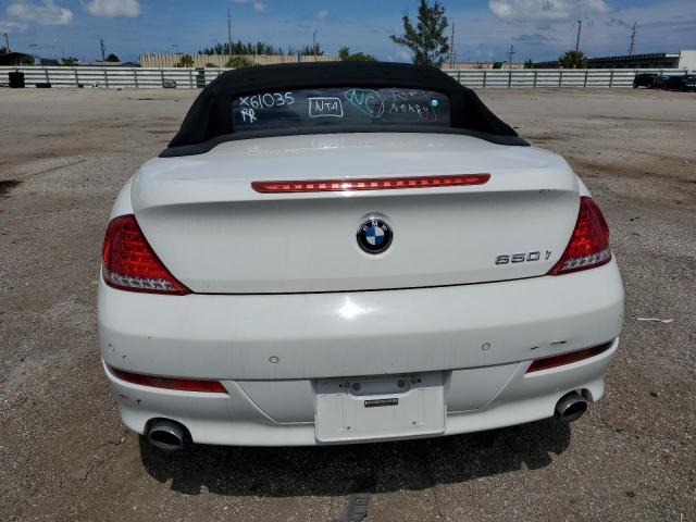 WBAEB53538CX61035 - 2008 BMW 650 I WHITE photo 6