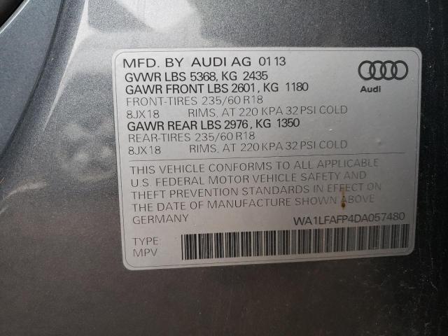 WA1LFAFP4DA057480 - 2013 AUDI Q5 PREMIUM PLUS GRAY photo 13