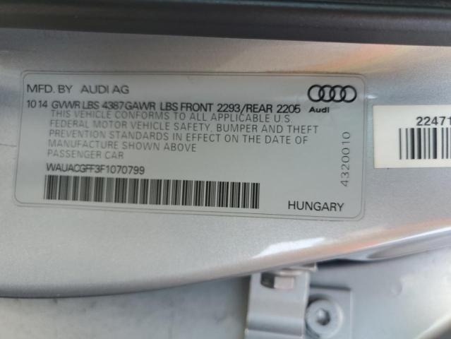 WAUACGFF3F1070799 - 2015 AUDI A3 PREMIUM SILVER photo 12