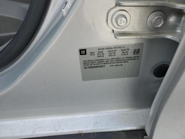 1G11C5SAXDF243017 - 2013 CHEVROLET MALIBU 1LT SILVER photo 12