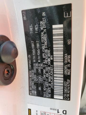 JTEBU5JR0J5494013 - 2018 TOYOTA 4RUNNER SR5/SR5 PREMIUM 白色 照片 13