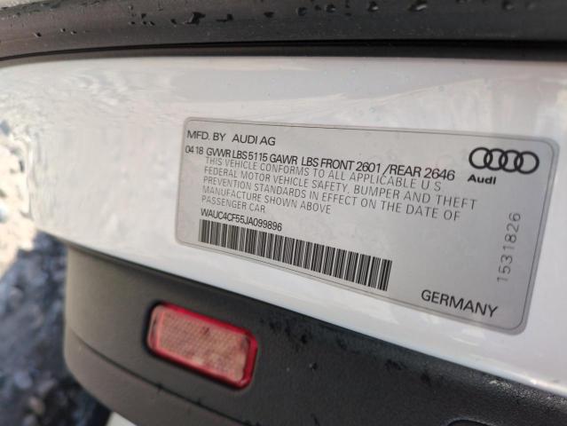 WAUC4CF55JA099896 - 2018 AUDI S5 PRESTIGE WHITE photo 12