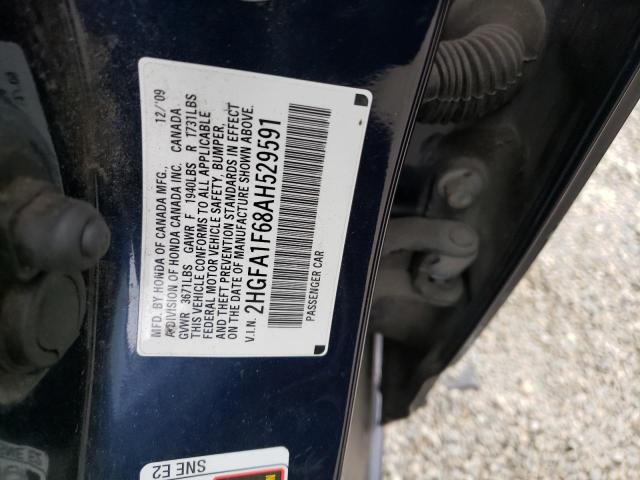 2HGFA1F68AH529591 - 2010 HONDA CIVIC LX-S ლურჯი ფოტო 12