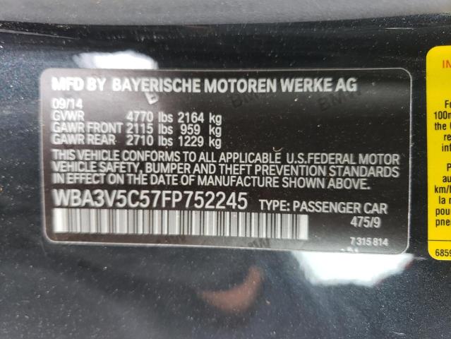 WBA3V5C57FP752245 - 2015 BMW 428 I BLACK photo 12