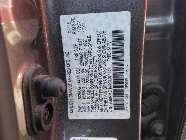 5J6RM3H4XGL021445 - 2016 HONDA CR-V SE BROWN photo 14