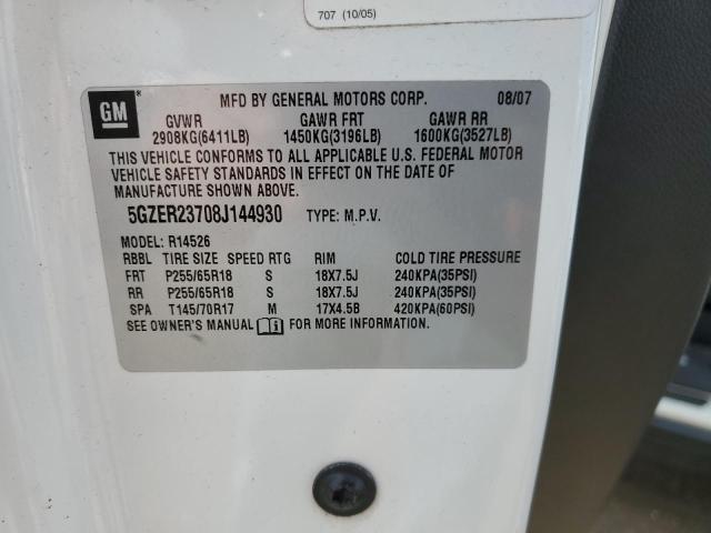 5GZER23708J144930 - 2008 SATURN OUTLOOK XR თეთრი ფოტო 12