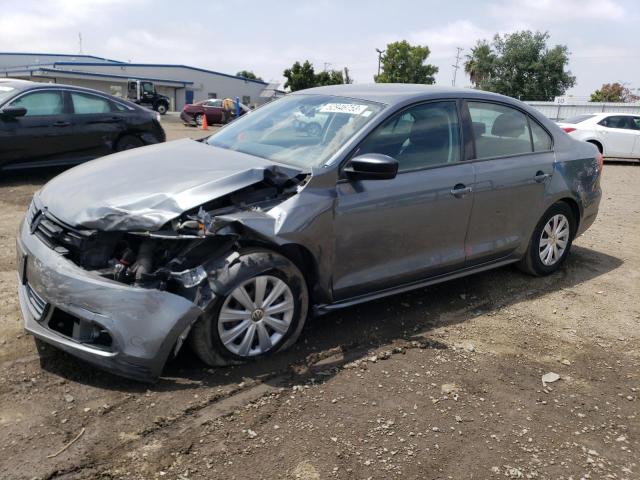 3VW2K7AJ5EM233876 - 2014 VOLKSWAGEN JETTA BASE رمادي صورة 1