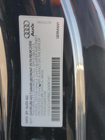 WAUCVAFR6CA009761 - 2012 AUDI S5 PREMIUM PLUS BLACK photo 12