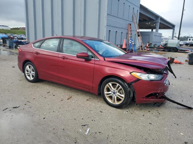 3FA6P0H72JR133809 - 2018 FORD FUSION SE RED photo 4