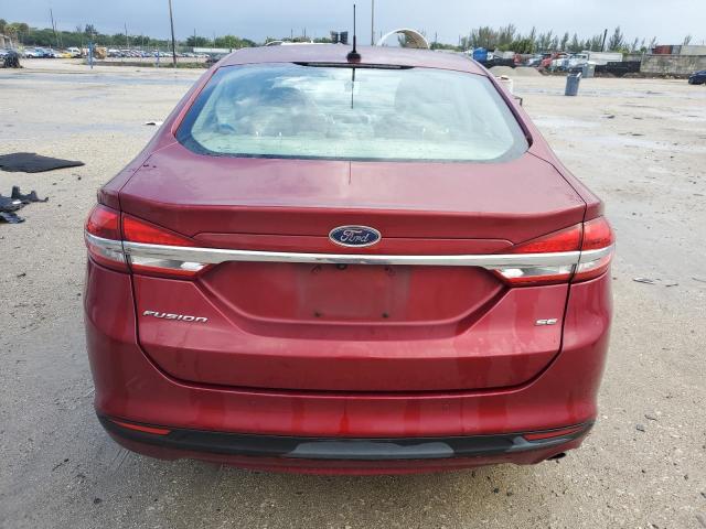 3FA6P0H72JR133809 - 2018 FORD FUSION SE RED photo 6