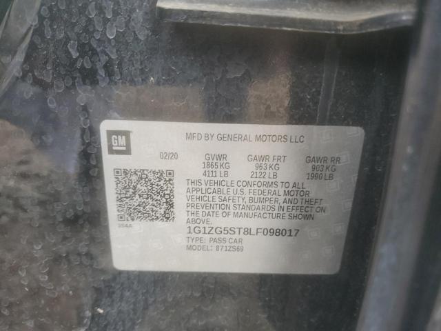 1G1ZG5ST8LF098017 - 2020 CHEVROLET MALIBU RS 黑色 照片 12