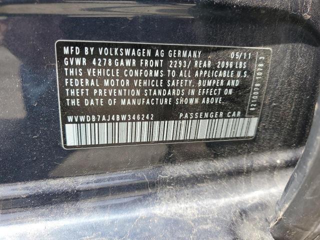 WVWDB7AJ4BW346242 - 2011 VOLKSWAGEN GOLF Mavi foto 12