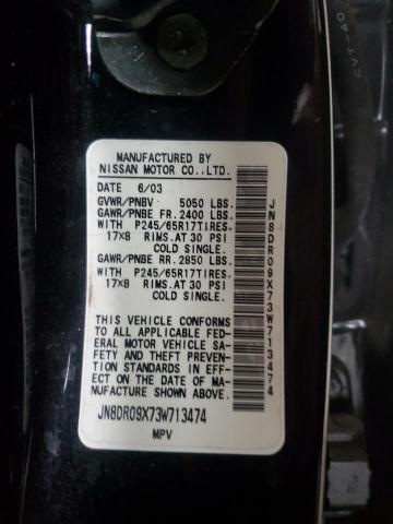JN8DR09X73W713474 - 2003 NISSAN PATHFINDER LE 黑色 照片 13