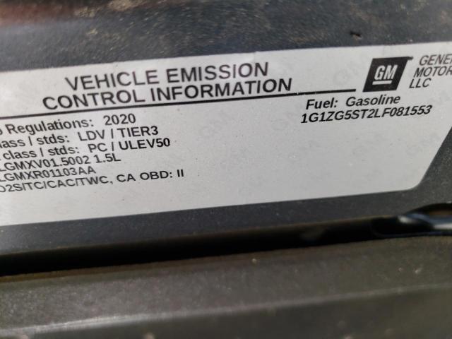 1G1ZG5ST2LF081553 - 2020 CHEVROLET MALIBU RS 石墨色 照片 12