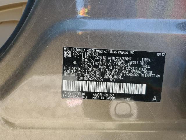 2T3BF4DVXCW256652 - 2012 TOYOTA RAV4 BEIGE photo 13