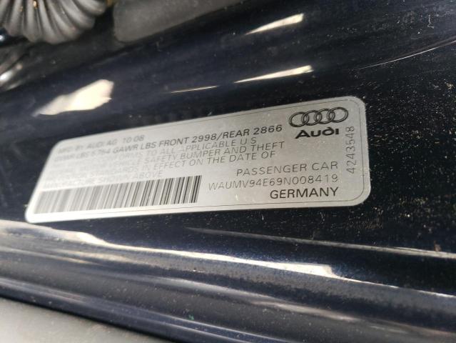 WAUMV94E69N008419 - 2009 AUDI A8 L QUATTRO BLUE photo 12