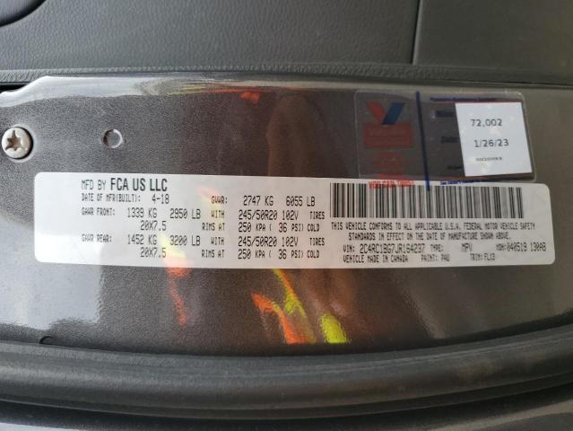 2C4RC1BG7JR164237 - 2018 CHRYSLER PACIFICA TOURING L 灰色 照片 13