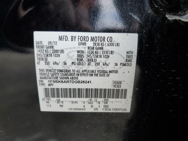 1FM5K8AR7DGB28241 - 2013 FORD EXPLORER POLICE INTERCEPTOR Qara foto 13