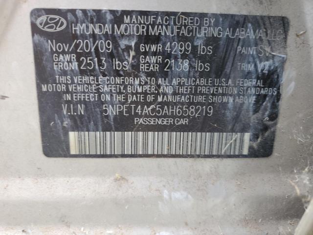 5NPET4AC5AH658219 - 2010 HYUNDAI SONATA GLS GOLD photo 12