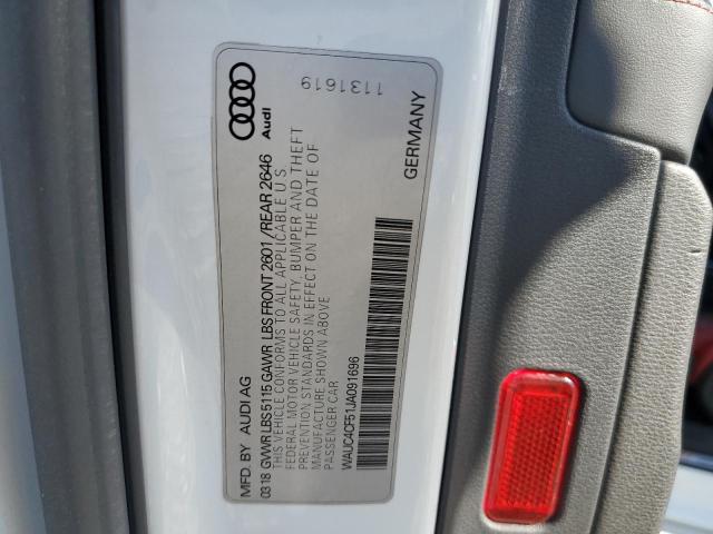 WAUC4CF51JA091696 - 2018 AUDI S5 PRESTIGE 白色 照片 12